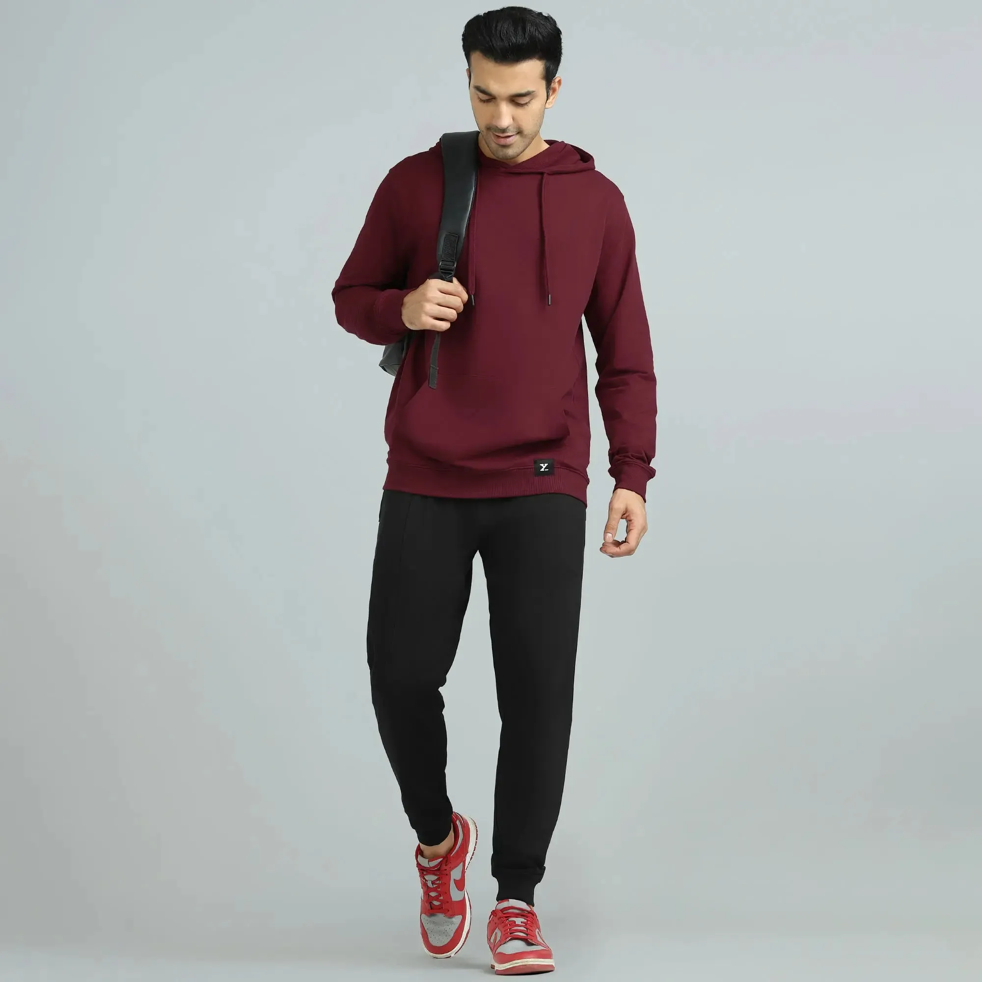 Cruze French Terry Cotton Hoodies Auburn Red