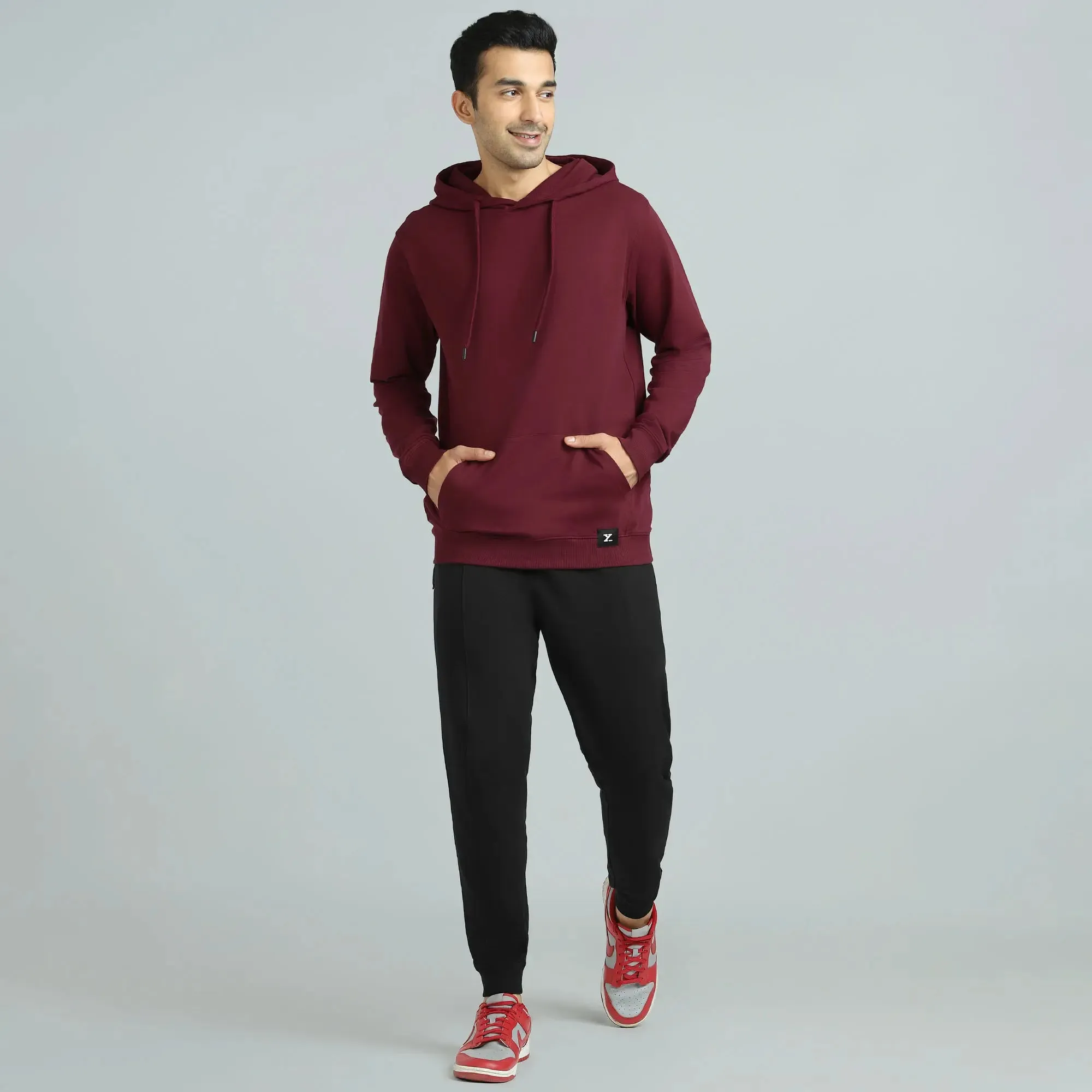 Cruze French Terry Cotton Hoodies Auburn Red