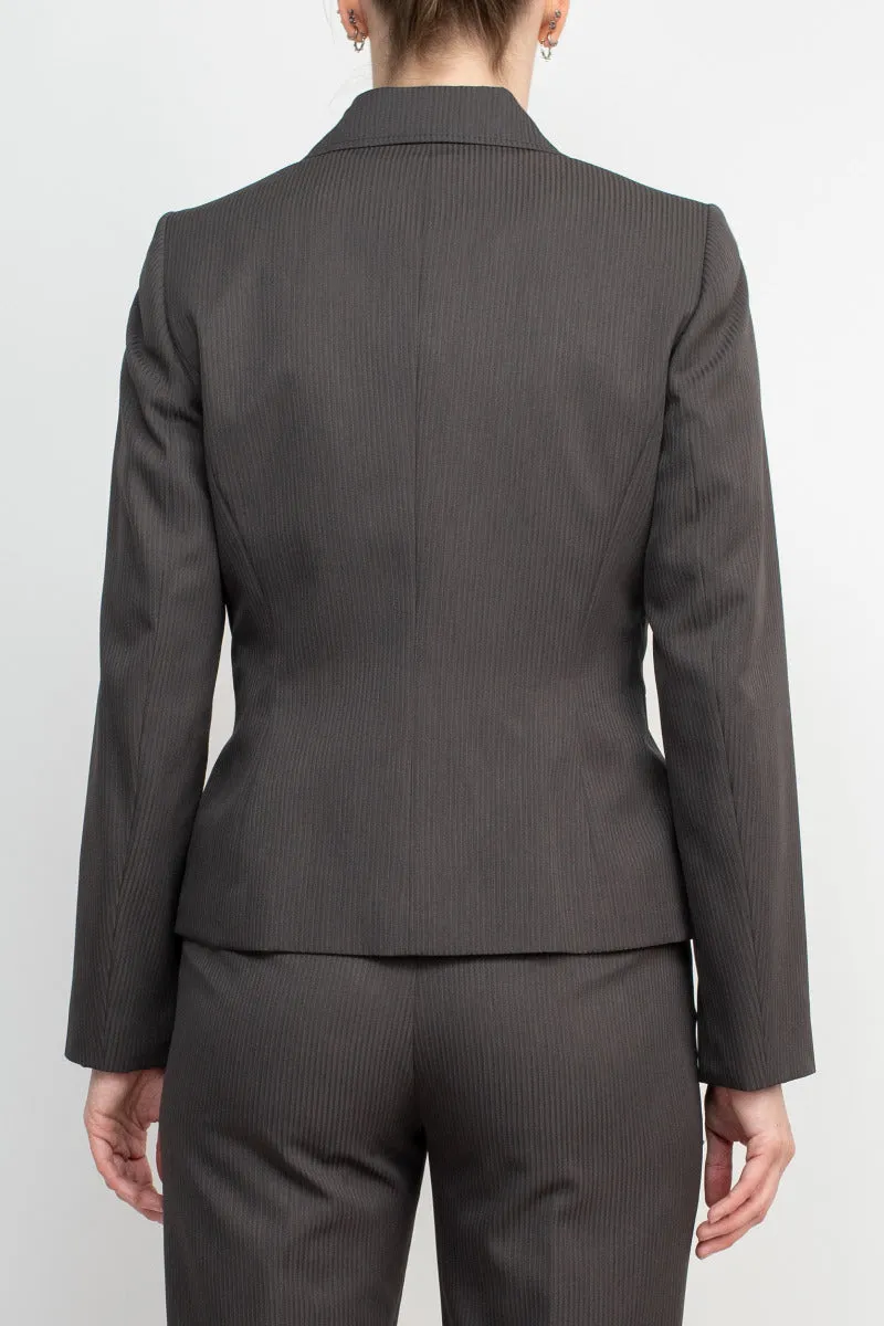 Le Suit Notched Collar 2 Button Jacket with Button Hook Zipper Closure Pants (Two Piece Set)