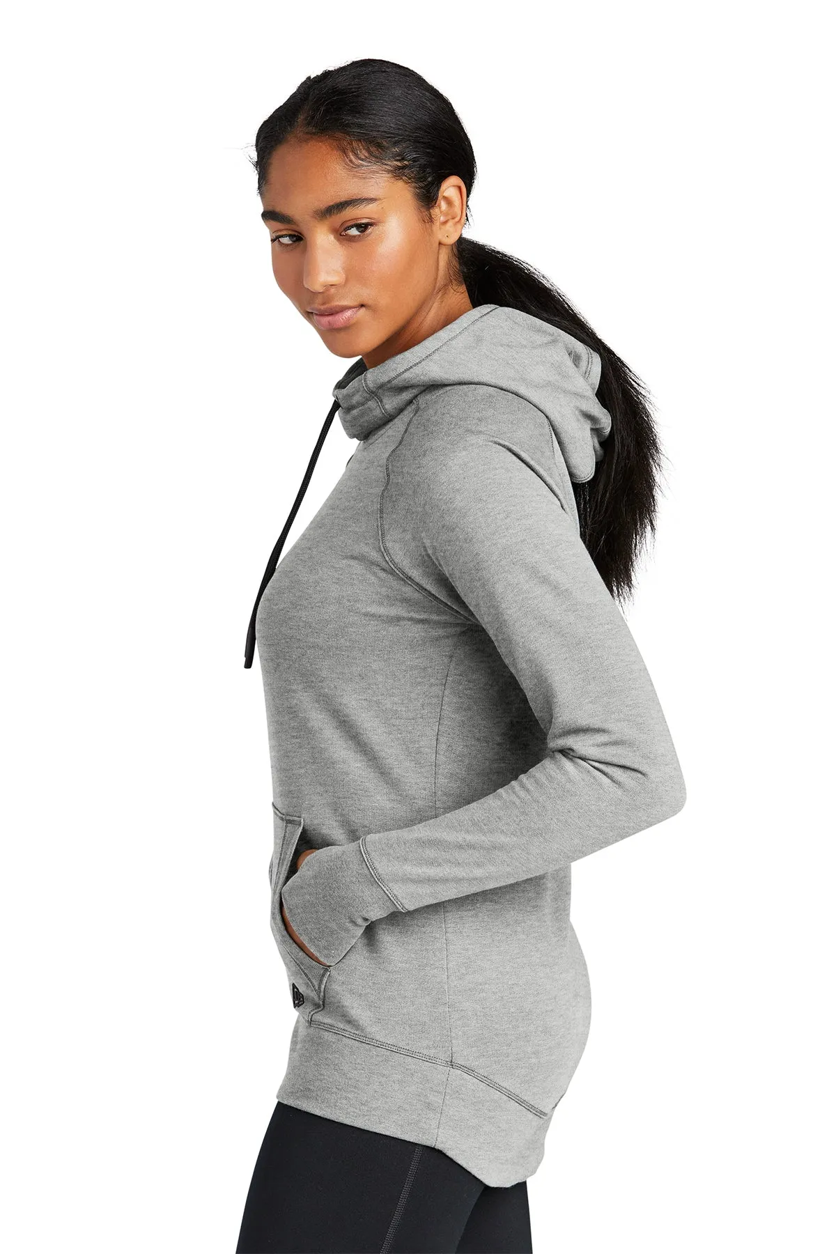 New Era Ladies Tri Blend Fleece Custom Hoodies, Shadow Grey Heather