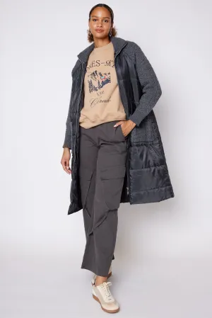 SALE - Bruce Puffer Knit Mixed Media Coat