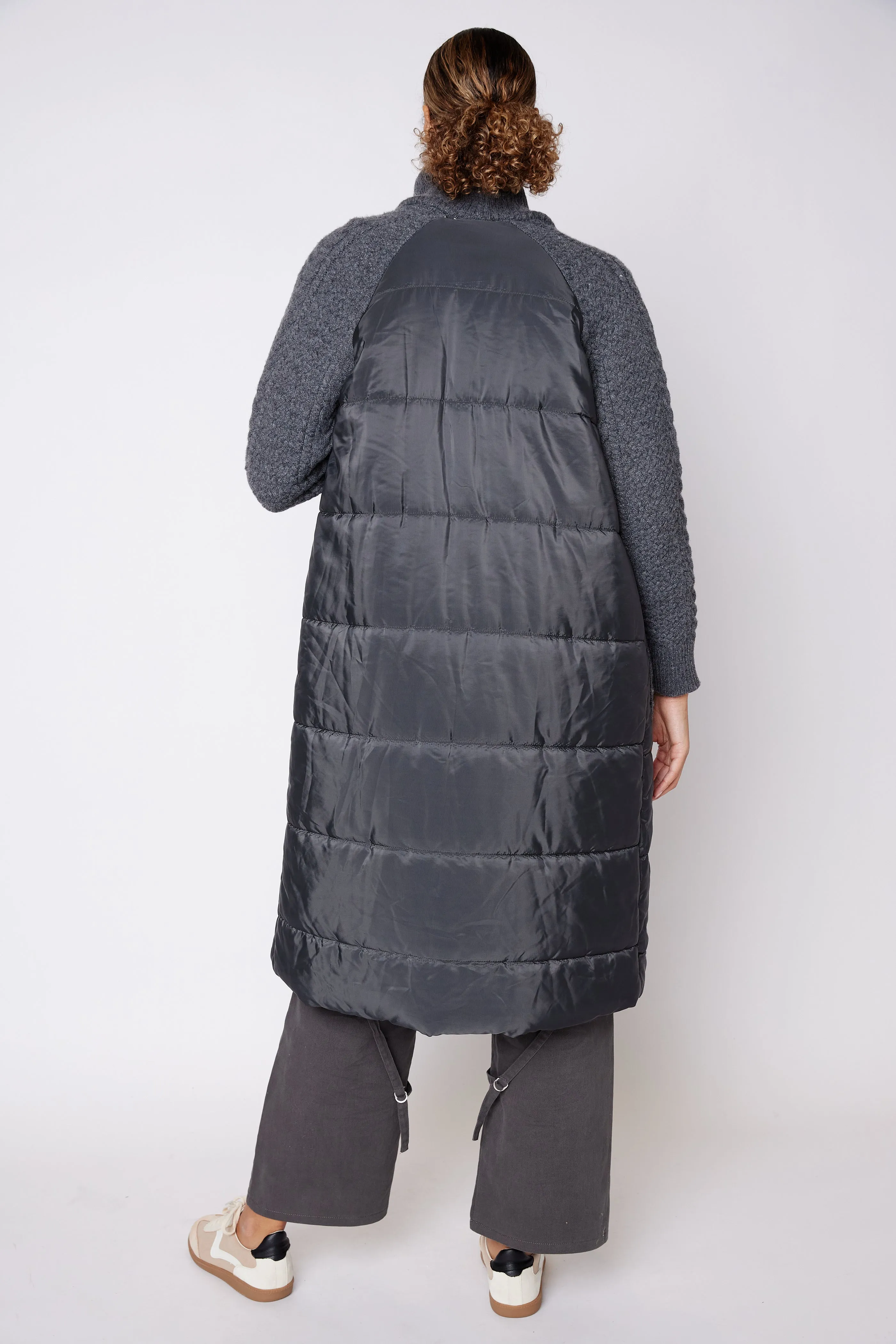 SALE - Bruce Puffer Knit Mixed Media Coat