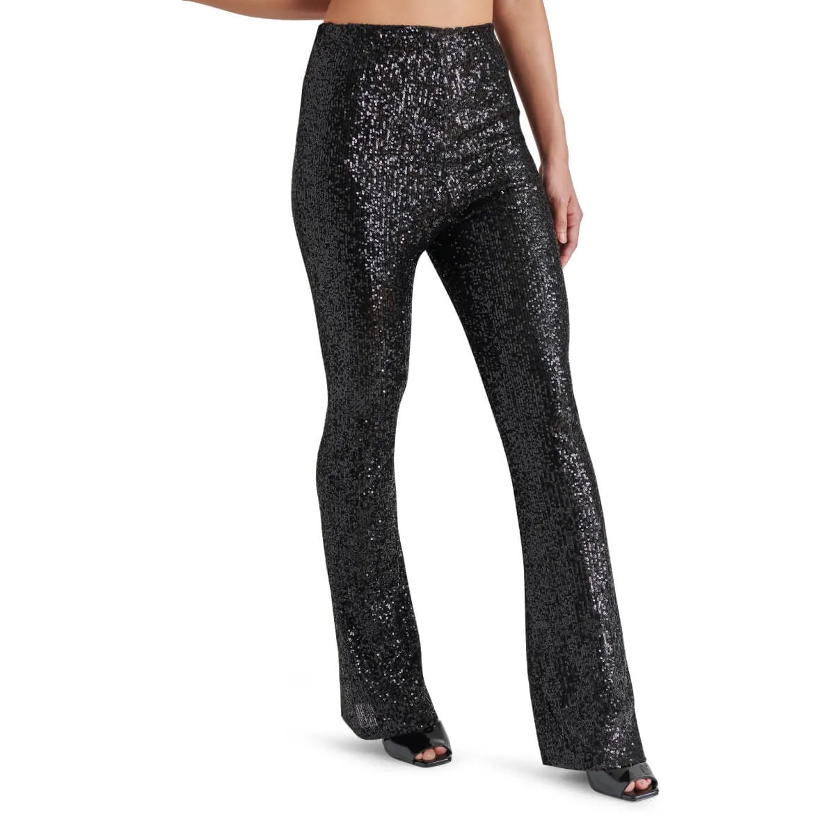 Steve Madden Citrine Stretch Sequin Flare Leg Legging Pants