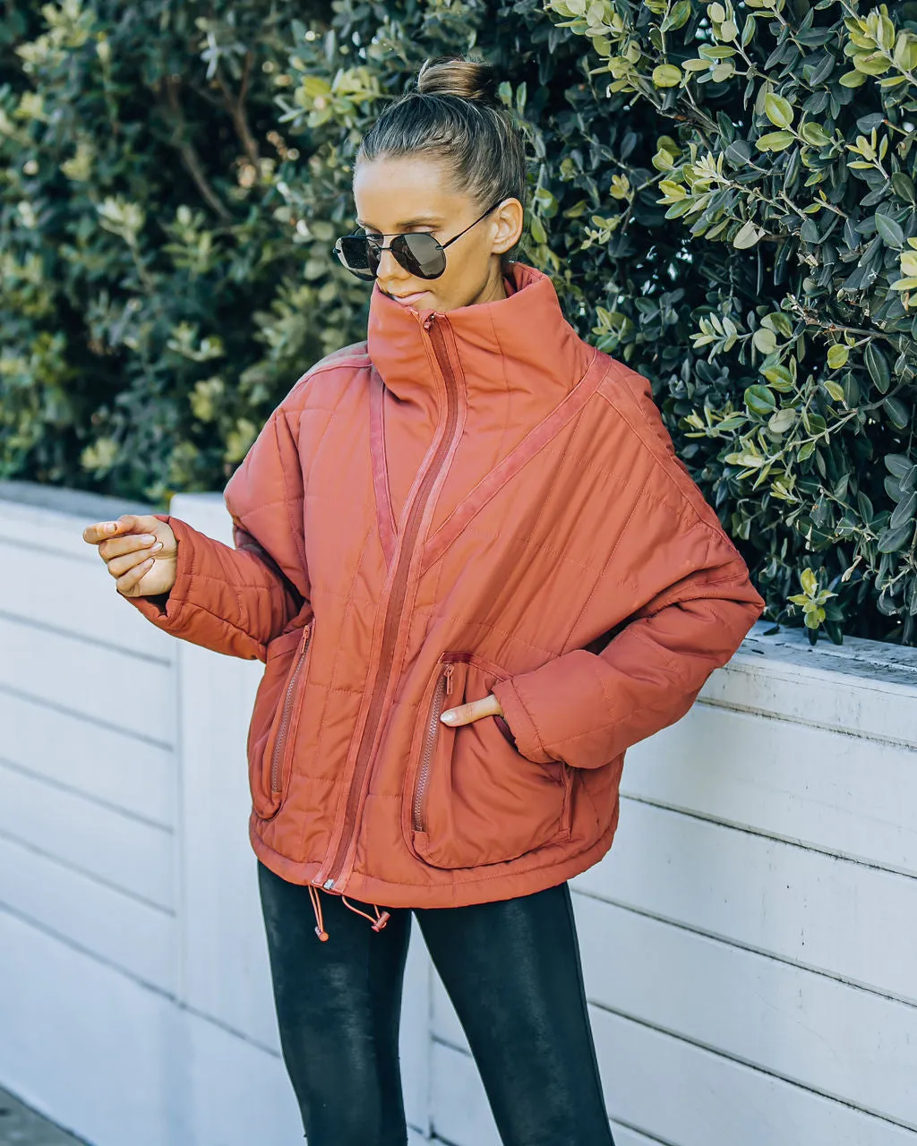 TastyHottie - Cassian Pocketed Quilted Puffer Jacket - Ginger