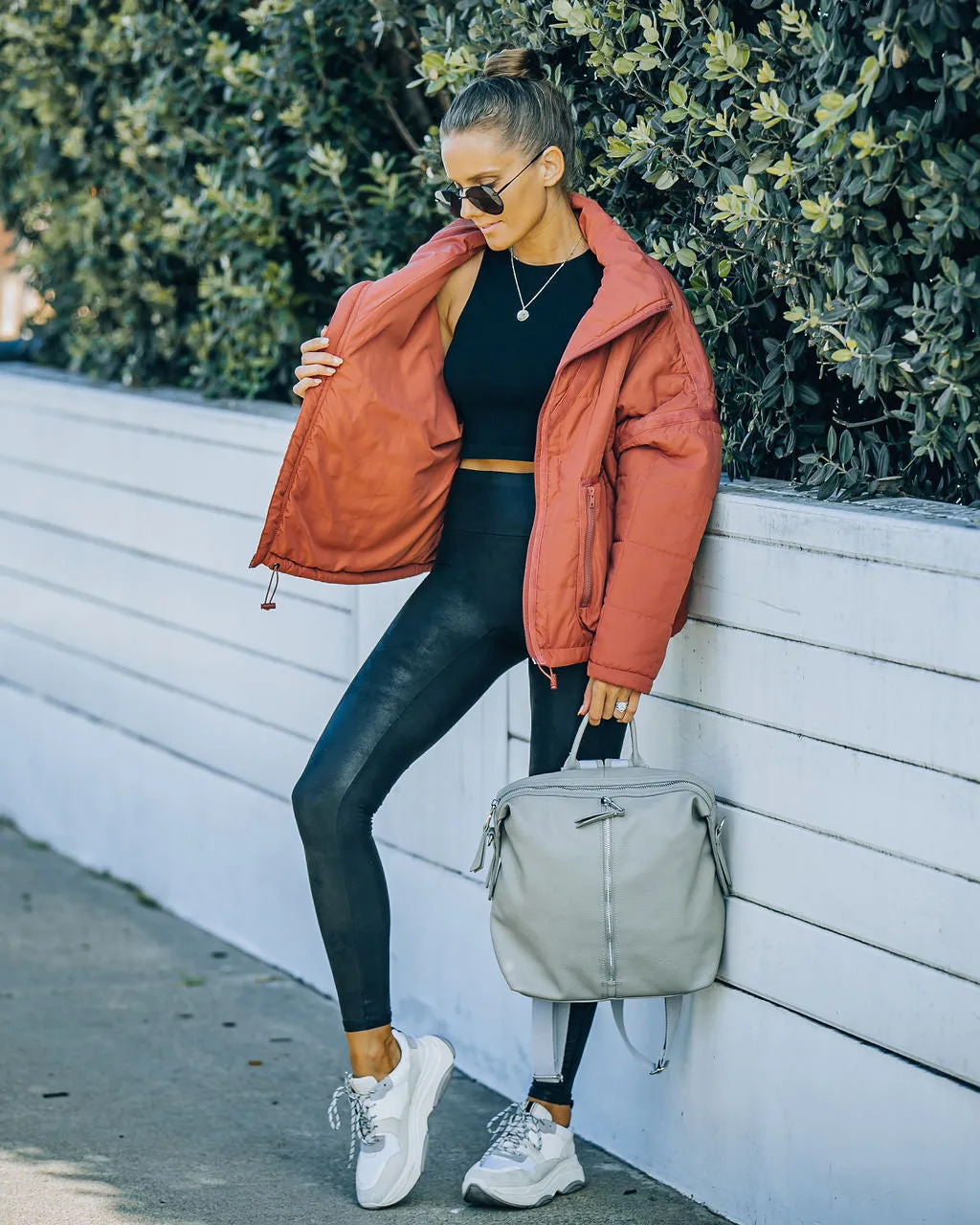 TastyHottie - Cassian Pocketed Quilted Puffer Jacket - Ginger