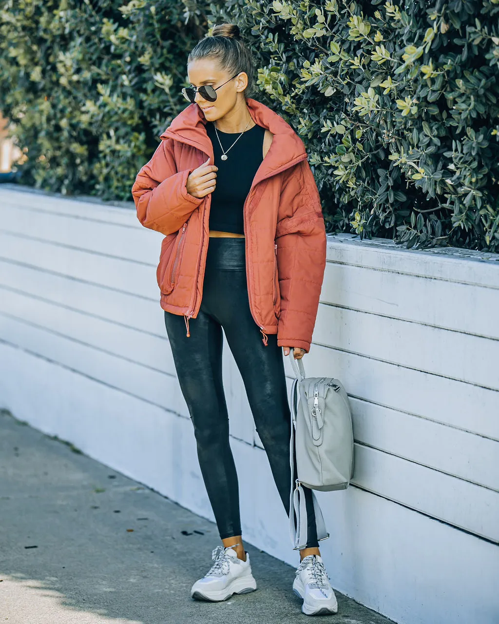 TastyHottie - Cassian Pocketed Quilted Puffer Jacket - Ginger