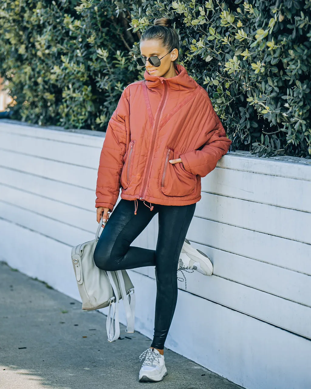 TastyHottie - Cassian Pocketed Quilted Puffer Jacket - Ginger